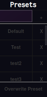 Presets Menu